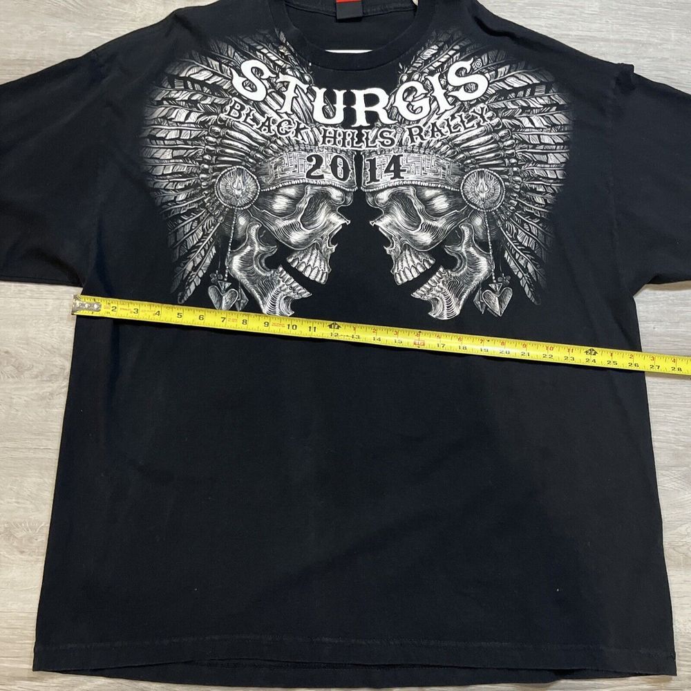 Sturgis 2014‎ Black Hills Rally Skull Headdress Shirt Hot Leathers Mens 3XL - Picture 3 of 5